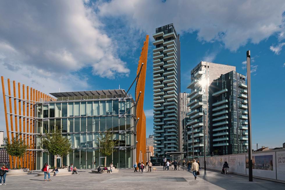 Piazza Gae Aulenti Porta Garibaldi Milánó